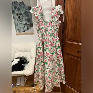 Hill House Floral Maxi Dress - Pink and Green